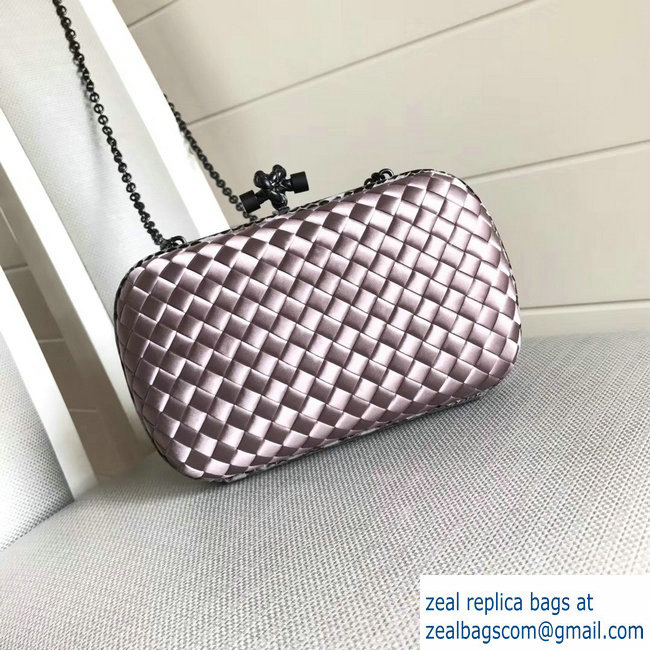 Bottega Veneta Intrecciato Chain Knot Clutch Bag Lilac 2018