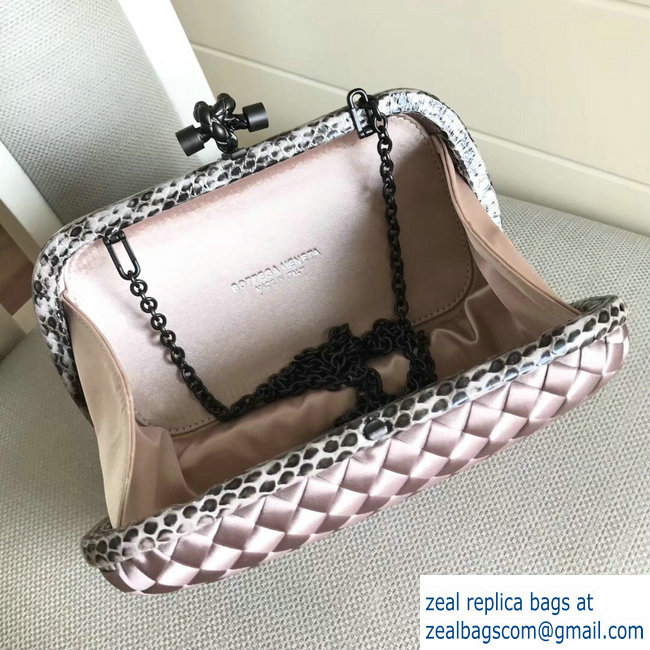 Bottega Veneta Intrecciato Chain Knot Clutch Bag Lilac 2018