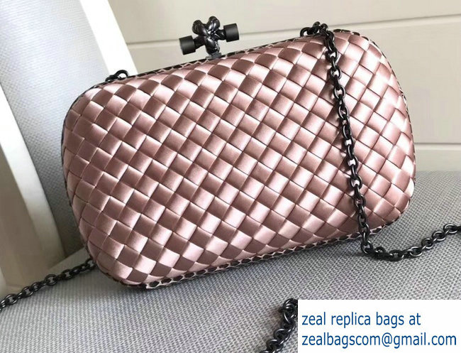 Bottega Veneta Intrecciato Chain Knot Clutch Bag Nude Pink 2018 - Click Image to Close