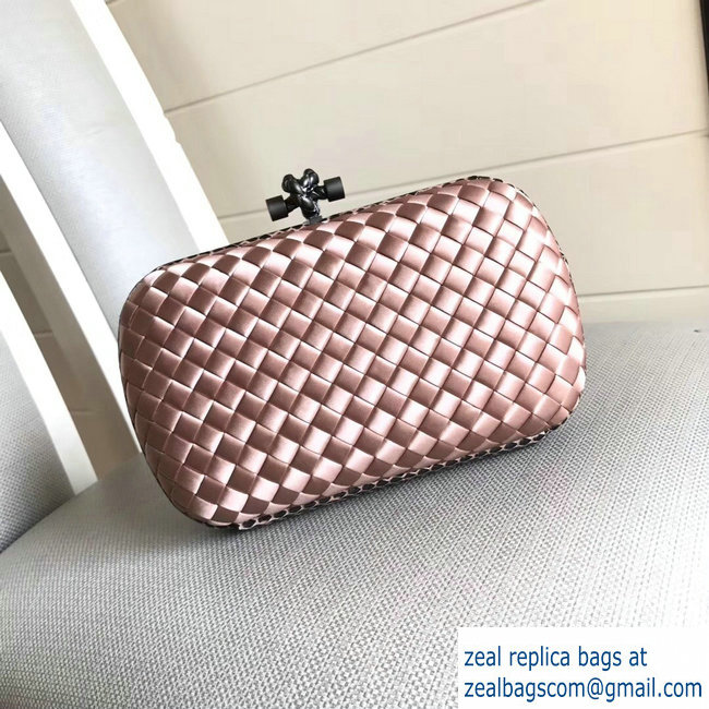 Bottega Veneta Intrecciato Chain Knot Clutch Bag Nude Pink 2018 - Click Image to Close