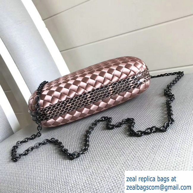 Bottega Veneta Intrecciato Chain Knot Clutch Bag Nude Pink 2018