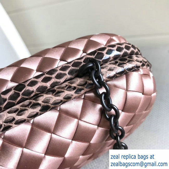 Bottega Veneta Intrecciato Chain Knot Clutch Bag Nude Pink 2018