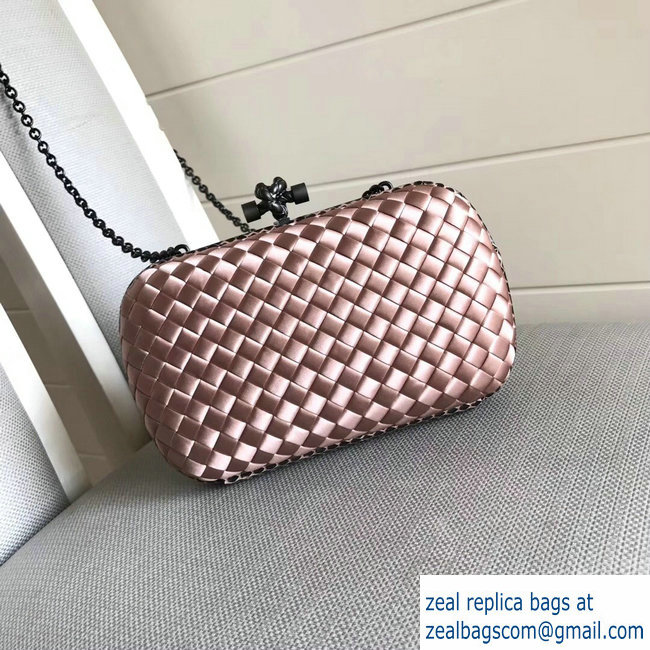 Bottega Veneta Intrecciato Chain Knot Clutch Bag Nude Pink 2018 - Click Image to Close