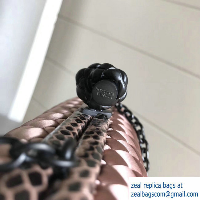 Bottega Veneta Intrecciato Chain Knot Clutch Bag Nude Pink 2018