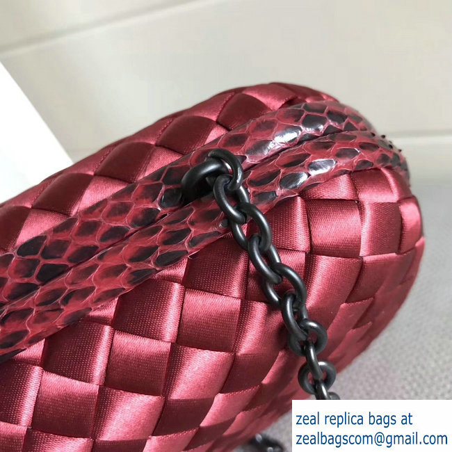 Bottega Veneta Intrecciato Chain Knot Clutch Bag red 2018