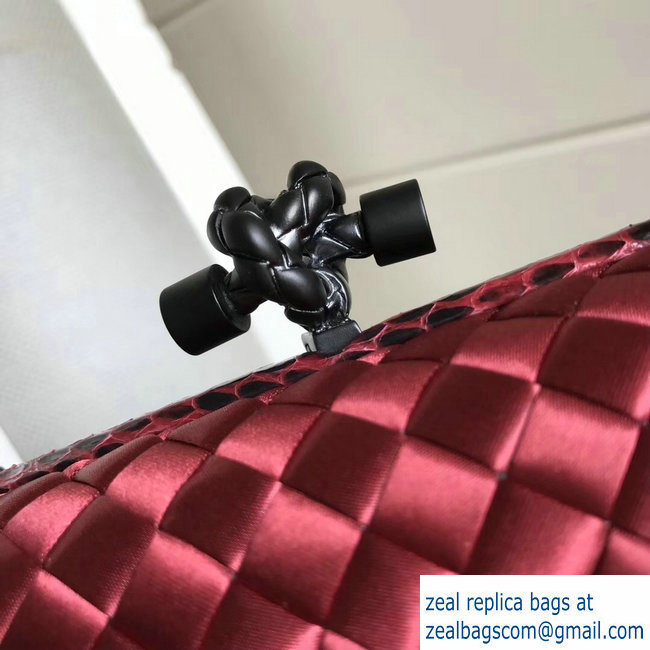 Bottega Veneta Intrecciato Chain Knot Clutch Bag red 2018