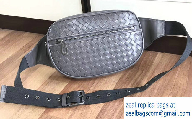 Bottega Veneta Intrecciato VN Belt Bag Gray 2018