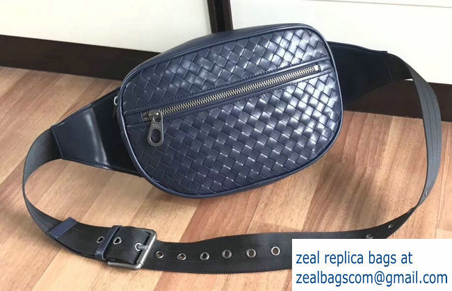 Bottega Veneta Intrecciato VN Belt Bag Navy Blue 2018 - Click Image to Close