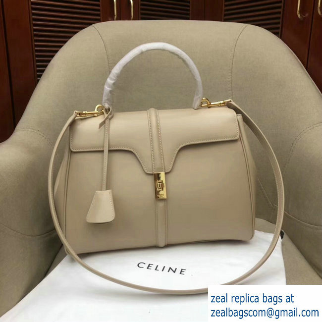 Celine Calfskin Medium 16 Bag Beige 187373/187374 2019 - Click Image to Close