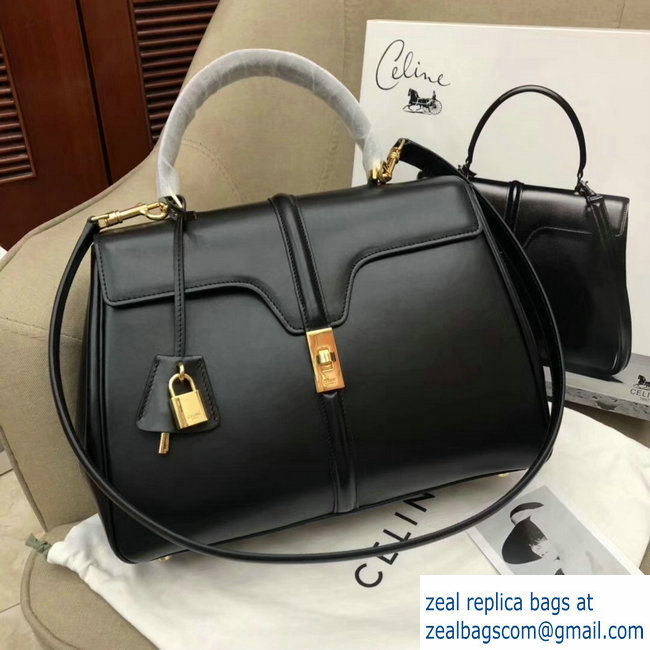 Celine Calfskin Medium 16 Bag Black 187373/187374 2019