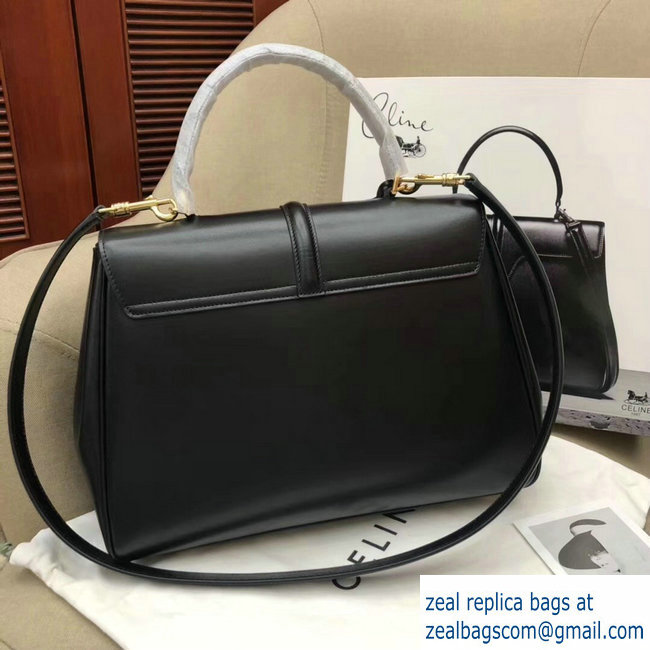 Celine Calfskin Medium 16 Bag Black 187373/187374 2019 - Click Image to Close