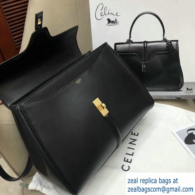 Celine Calfskin Medium 16 Bag Black 187373/187374 2019 - Click Image to Close