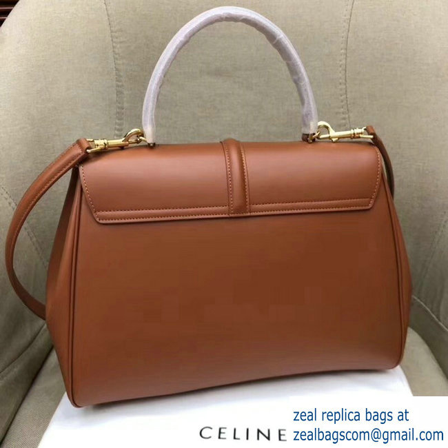 Celine Calfskin Medium 16 Bag Brown 187373/187374 2019