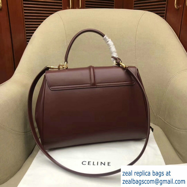 Celine Calfskin Medium 16 Bag Burgundy 187373/187374 2019 - Click Image to Close