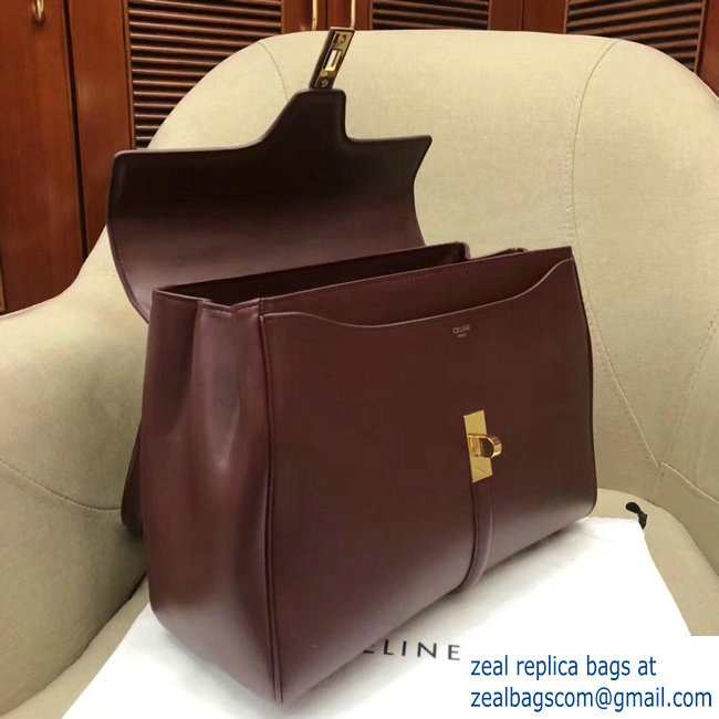 Celine Calfskin Medium 16 Bag Burgundy 187373/187374 2019