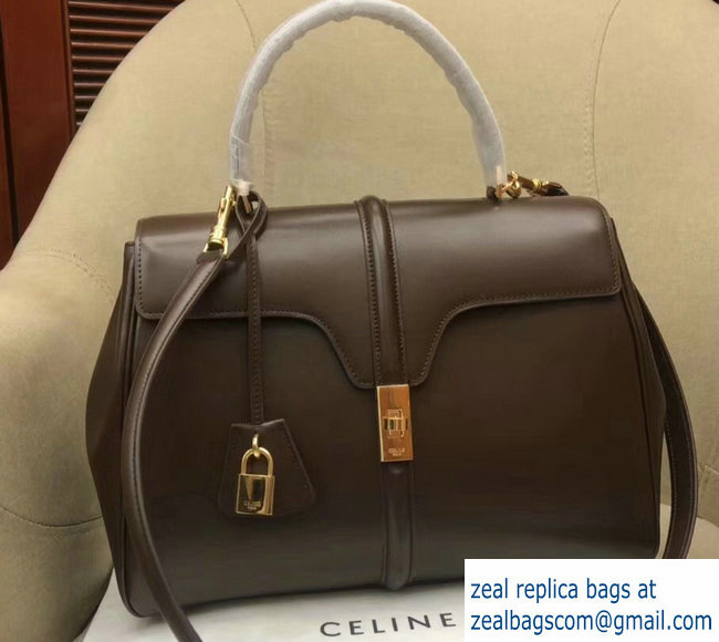 Celine Calfskin Medium 16 Bag Coffee 187373/187374 2019