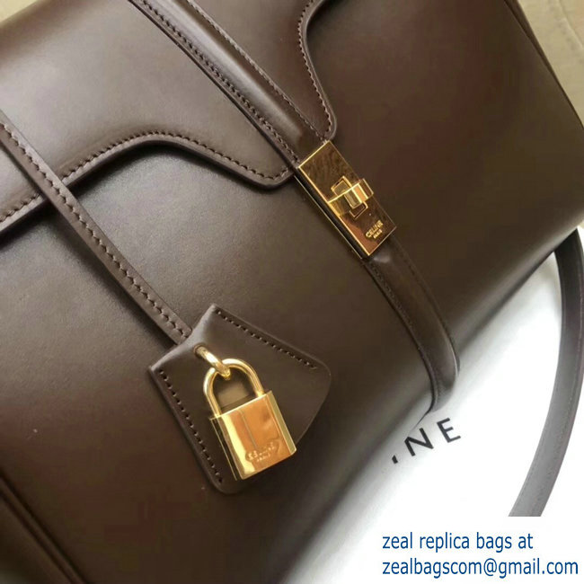 Celine Calfskin Medium 16 Bag Coffee 187373/187374 2019 - Click Image to Close