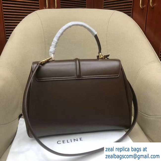 Celine Calfskin Medium 16 Bag Coffee 187373/187374 2019 - Click Image to Close