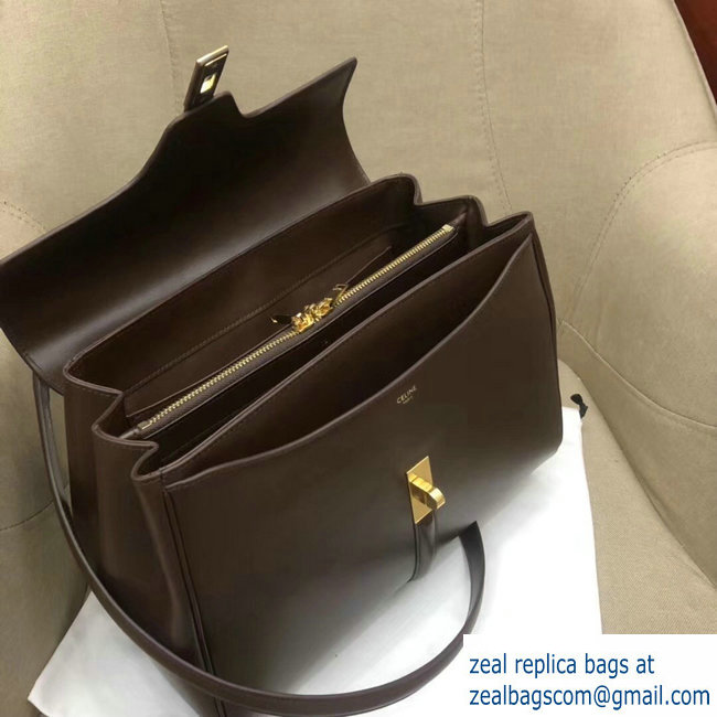 Celine Calfskin Medium 16 Bag Coffee 187373/187374 2019 - Click Image to Close