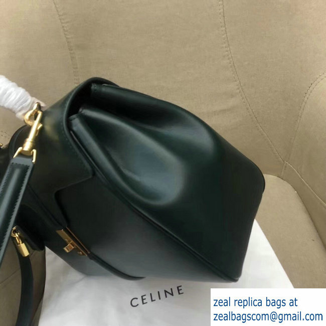 Celine Calfskin Medium 16 Bag Dark Green 187373/187374 2019 - Click Image to Close