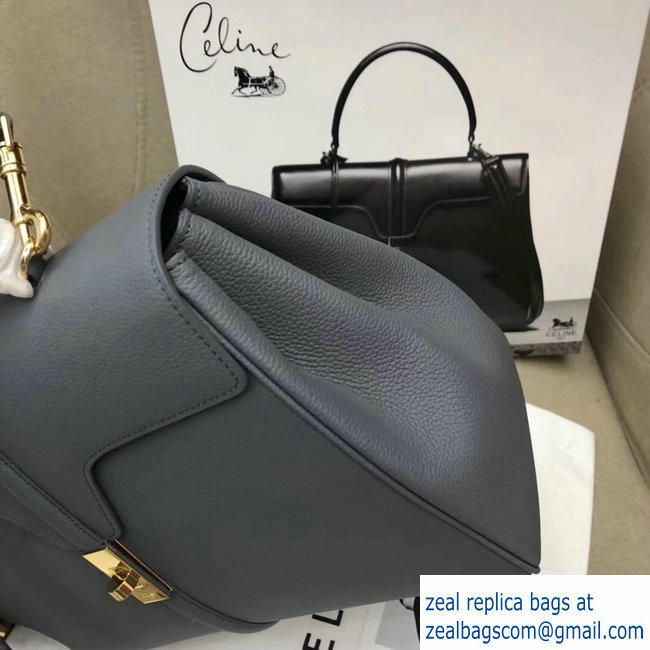 Celine Calfskin Medium 16 Bag Grained Gray 187373/187374 2019