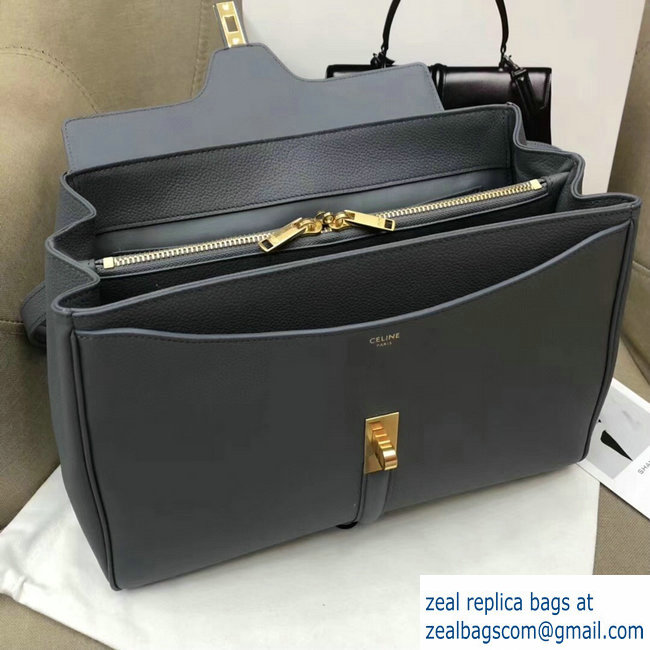 Celine Calfskin Medium 16 Bag Grained Gray 187373/187374 2019