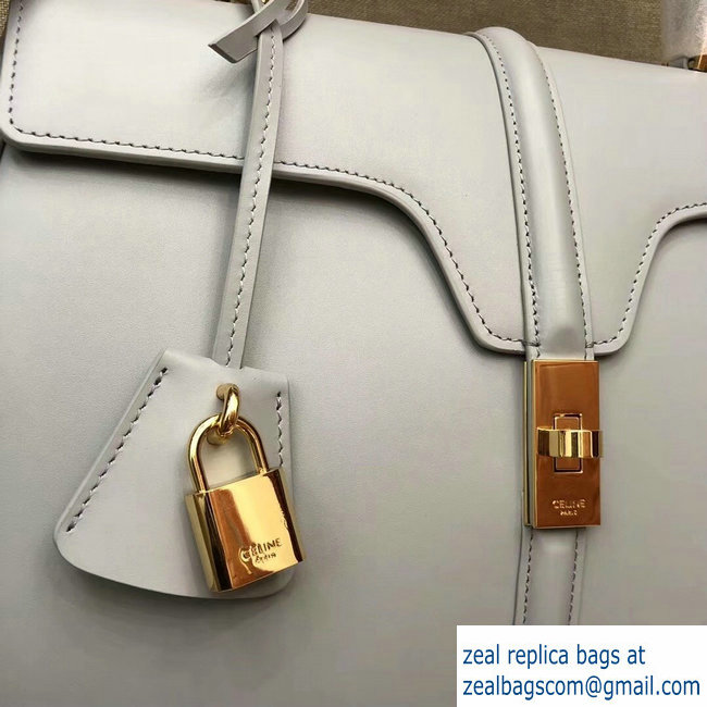 Celine Calfskin Medium 16 Bag Pale Gray 187373/187374 2019 - Click Image to Close