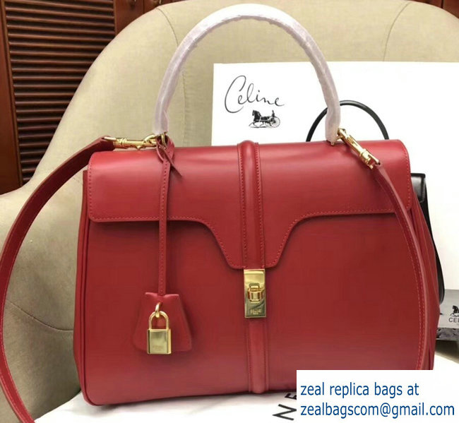 Celine Calfskin Medium 16 Bag red 187373/187374 2019 - Click Image to Close