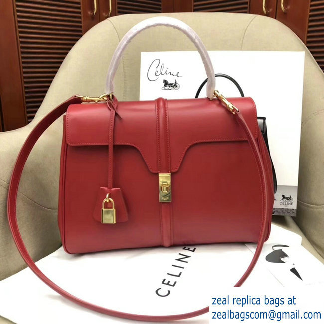 Celine Calfskin Medium 16 Bag red 187373/187374 2019 - Click Image to Close