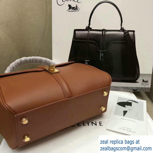 Celine Calfskin Small 16 Bag Brown 188003/188004 2019 - Click Image to Close