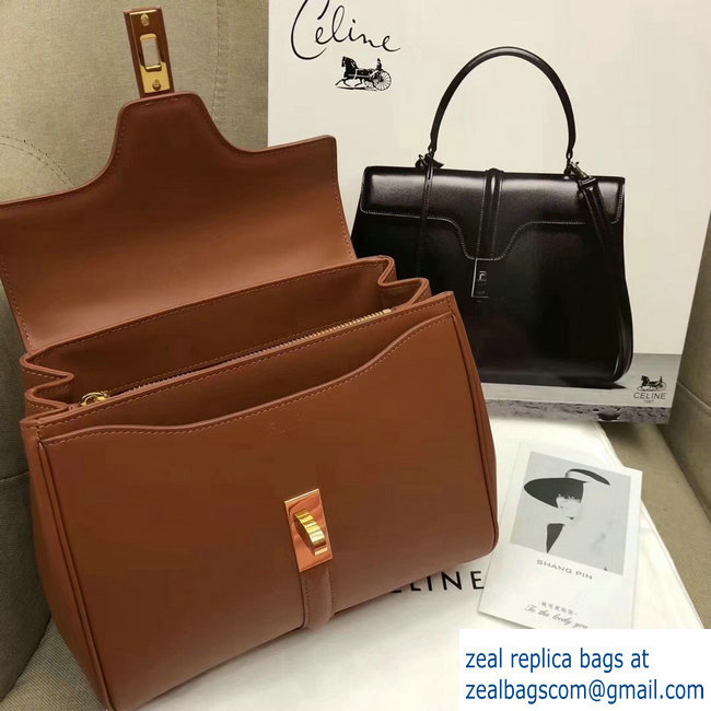 Celine Calfskin Small 16 Bag Brown 188003/188004 2019 - Click Image to Close