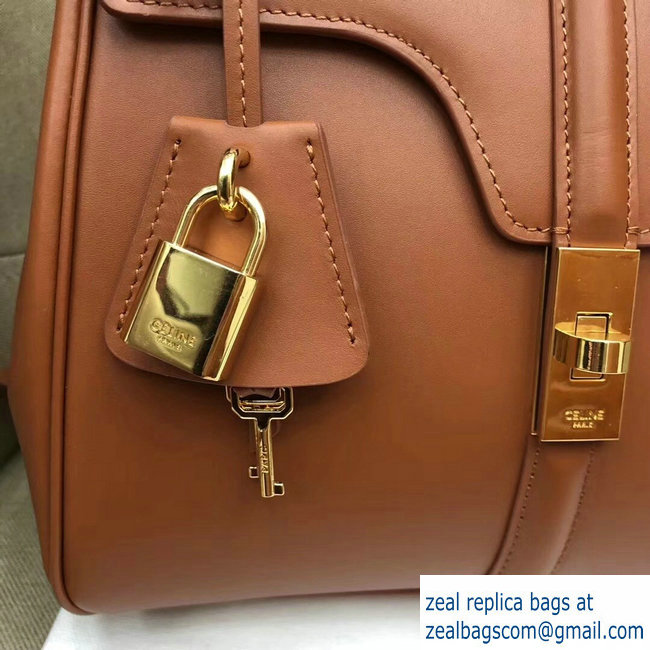 Celine Calfskin Small 16 Bag Brown 188003/188004 2019 - Click Image to Close