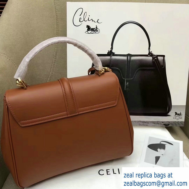 Celine Calfskin Small 16 Bag Brown 188003/188004 2019 - Click Image to Close
