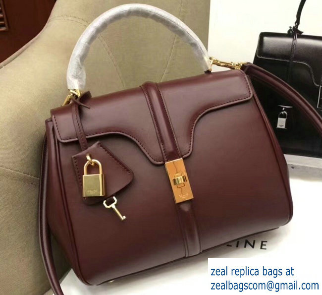 Celine Calfskin Small 16 Bag Burgundy 188003/188004 2019 - Click Image to Close