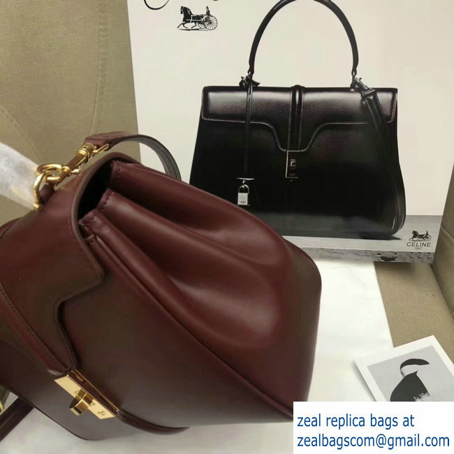 Celine Calfskin Small 16 Bag Burgundy 188003/188004 2019 - Click Image to Close