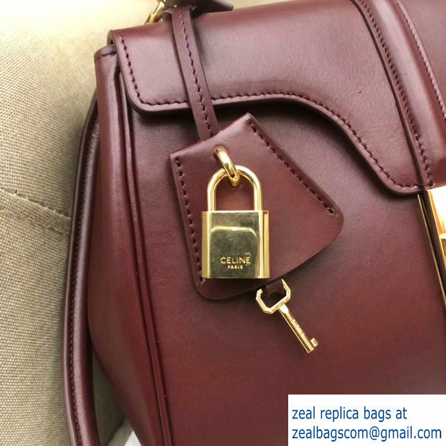 Celine Calfskin Small 16 Bag Burgundy 188003/188004 2019