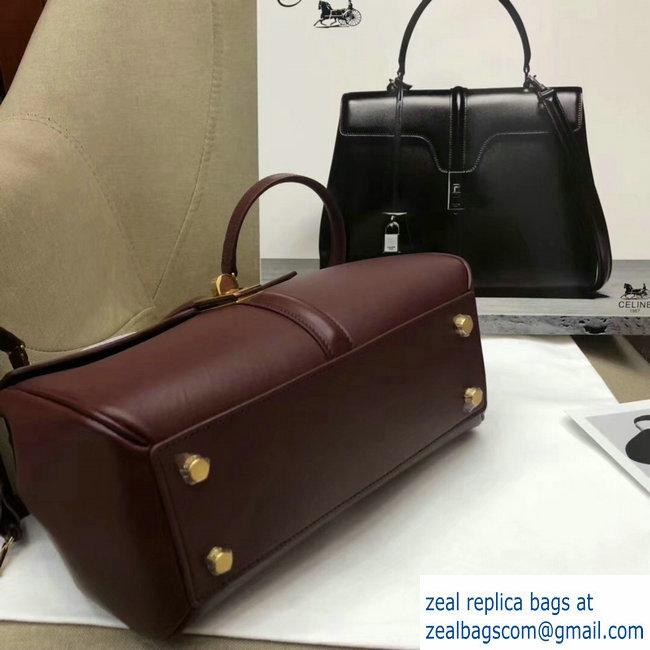 Celine Calfskin Small 16 Bag Burgundy 188003/188004 2019