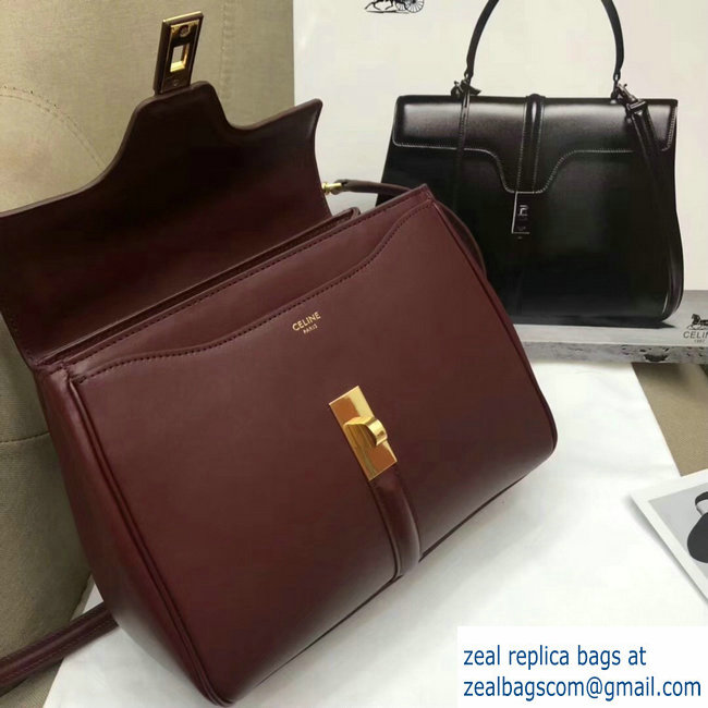 Celine Calfskin Small 16 Bag Burgundy 188003/188004 2019