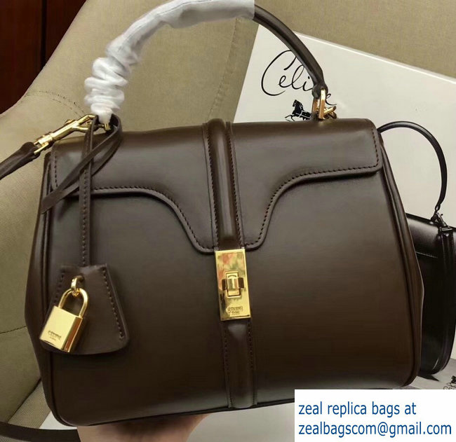 Celine Calfskin Small 16 Bag Coffee 188003/188004 2019