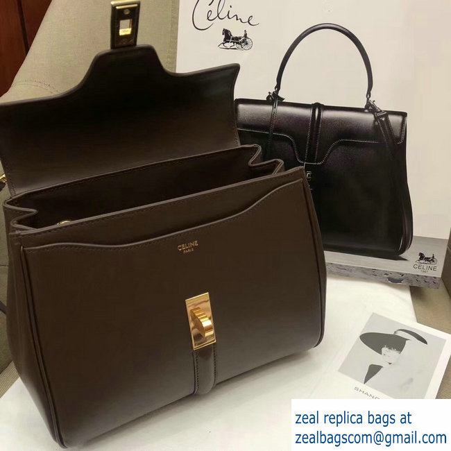 Celine Calfskin Small 16 Bag Coffee 188003/188004 2019 - Click Image to Close