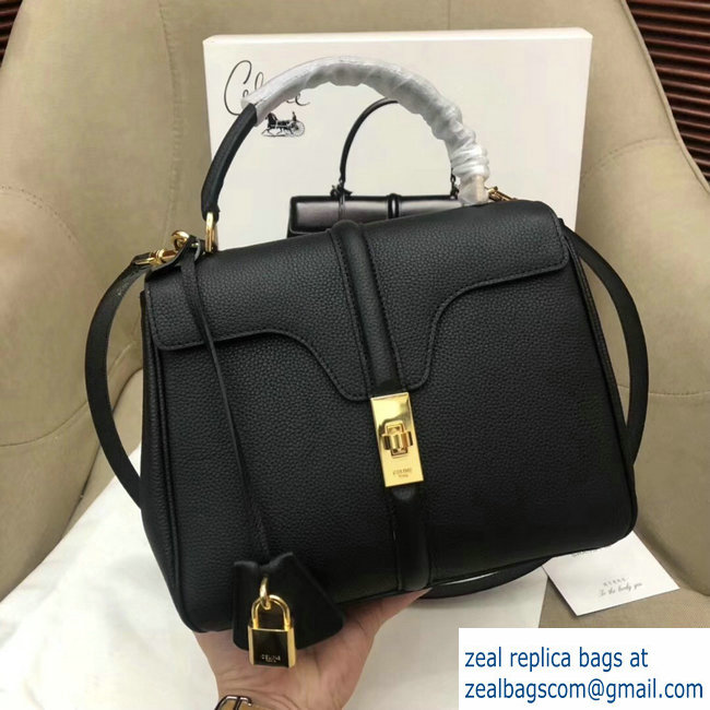 Celine Calfskin Small 16 Bag Grained Black 188003/188004 2019