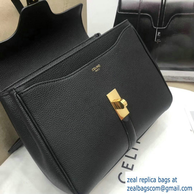 Celine Calfskin Small 16 Bag Grained Black 188003/188004 2019 - Click Image to Close