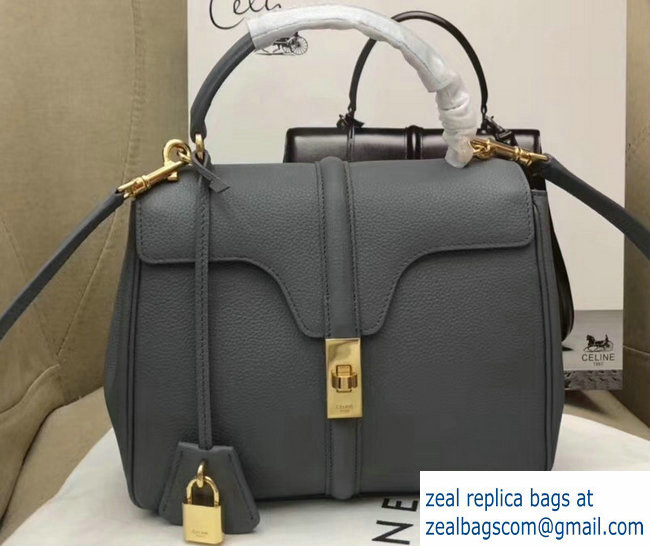 Celine Calfskin Small 16 Bag Grained Gray 188003/188004 2019