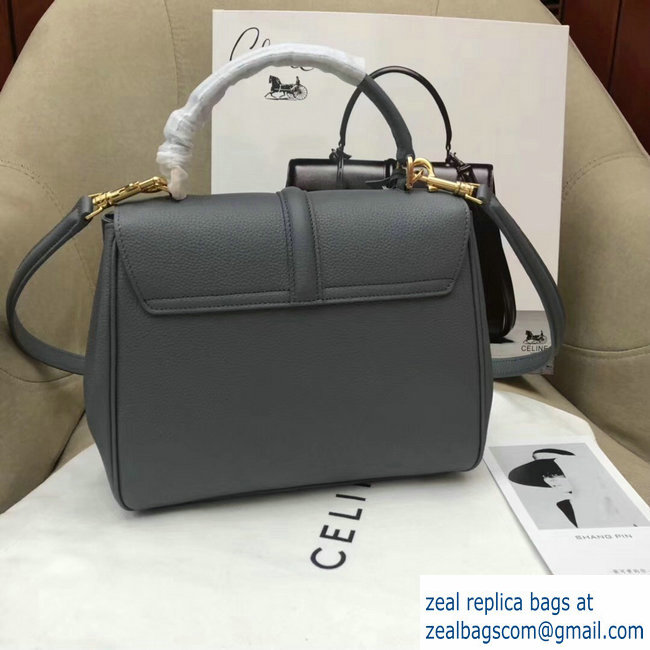 Celine Calfskin Small 16 Bag Grained Gray 188003/188004 2019