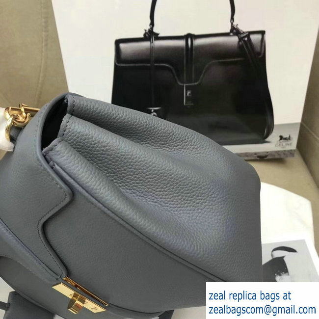 Celine Calfskin Small 16 Bag Grained Gray 188003/188004 2019 - Click Image to Close