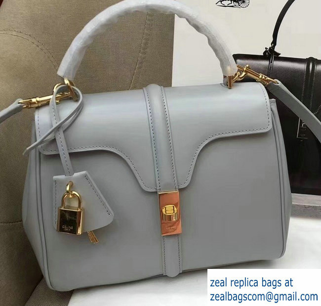 Celine Calfskin Small 16 Bag Pale Gray 188003/188004 2019