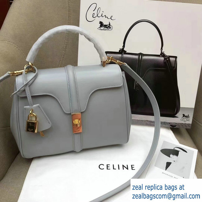 Celine Calfskin Small 16 Bag Pale Gray 188003/188004 2019 - Click Image to Close