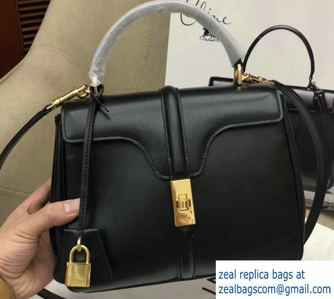 Celine Calfskin Small 16 Bag black 188003/188004 2019 - Click Image to Close