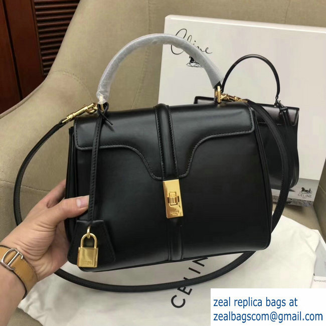 Celine Calfskin Small 16 Bag black 188003/188004 2019