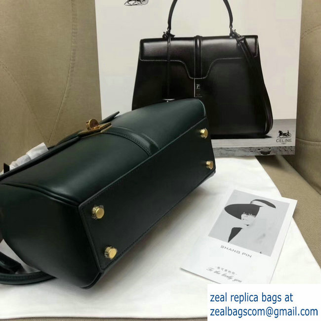 Celine Calfskin Small 16 Bag dark green 188003/188004 2019